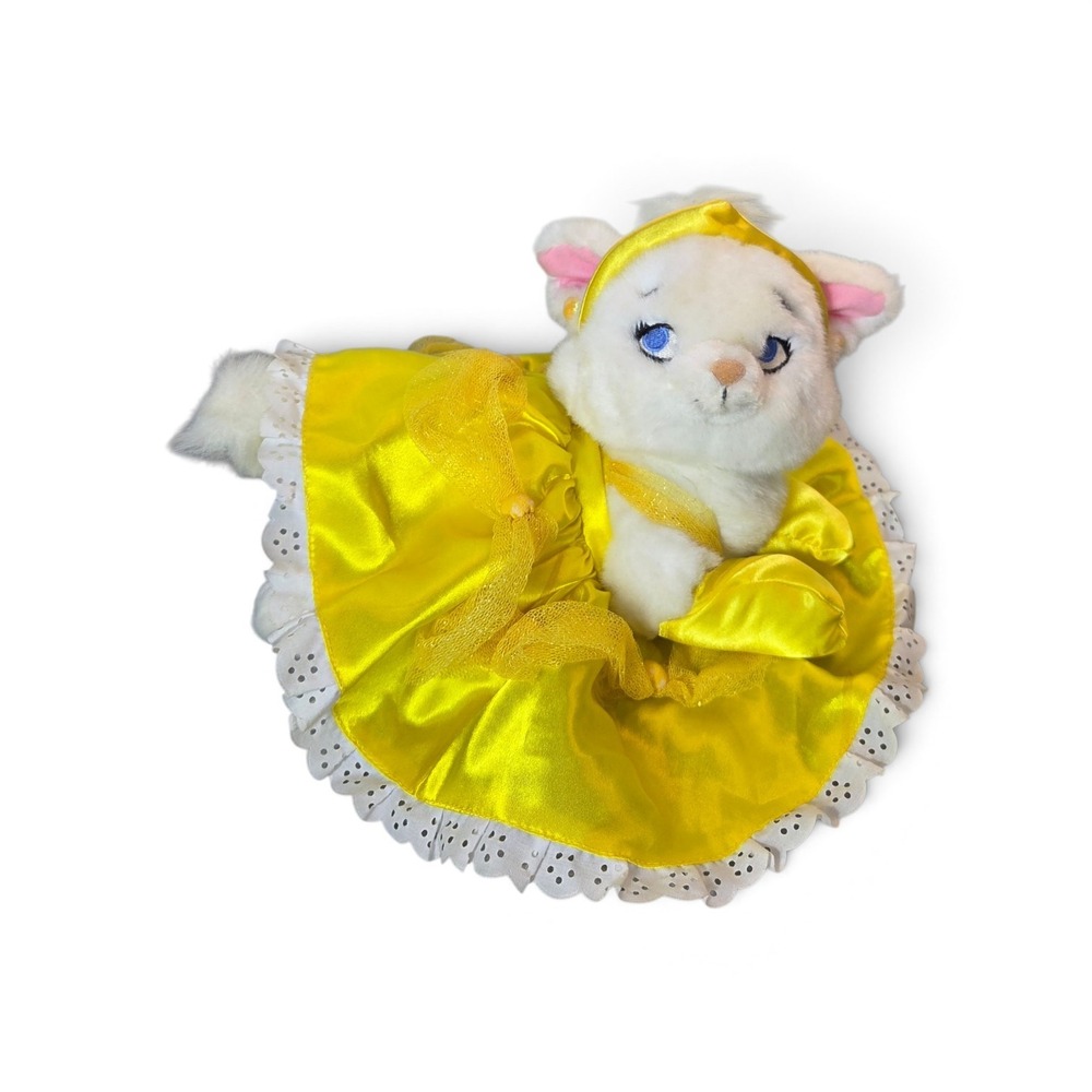 Disney Store Marie Aristocats Plush Belle Yellow Dress Beauty and the Beast